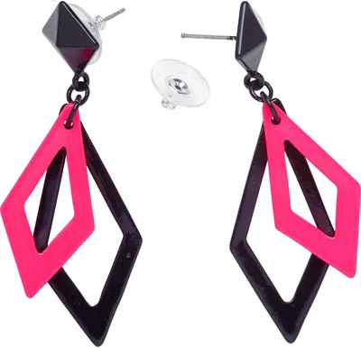 Produktbild von Ohrringe Rhombus neon pink 80er