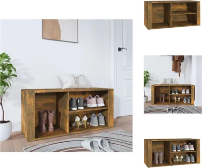 Produktbild von vidaXL Schuhregal Räuchereiche 100x35x45 cm Holzwerkstoff -  Schuhregale & -schränke
