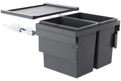 Obrázok produktu pre Hailo, vstavaná nádoba na odpadky, šírka 60 cm, výsuvná zásuvka s automatickým dovieraním