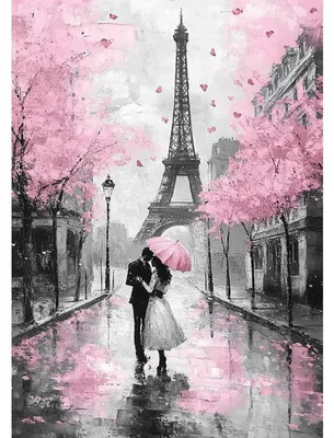 Image de Kit de peinture diamant 5D, "Amour à Paris", 30x40 cm