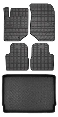 Produktbild von Gummimatten + Kofferraumwanne für Peugeot 2008 II 2019- (oberer Ladeboden) – Schwarz, passgenau – Wielganizator SolidPRO