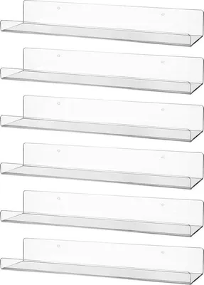 Produktbild von Famanu Wandregal transparent Acryl 38 cm - Wandmontage Bücherregal