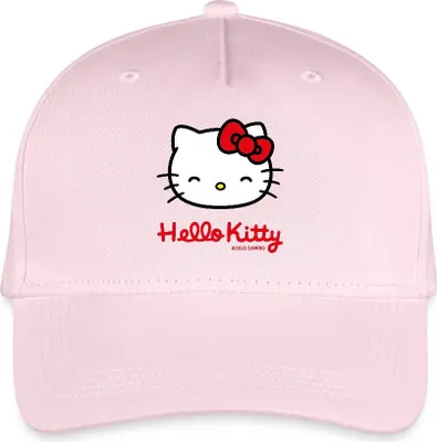 Produktbild von Spreadshirt Hello Kitty Lächelnd Mit Schriftzug Kinder Bio Basecap, One size, Hellrosa