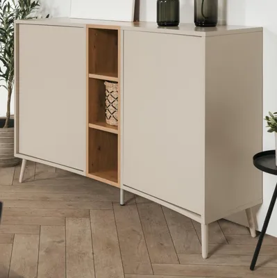 Produktbild von Sideboard "Sena" in Kaschmir und Artisan Eiche 135 cm, mit Push-to-Open
