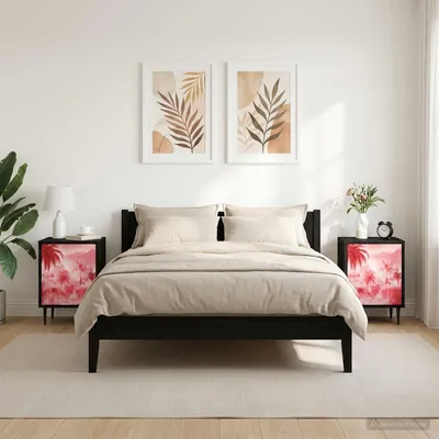 Produktbild von vidaXL Nachttisch AACHEN 2 stk. Schwarz Eichen-Optik 36 x 33 x 51 cm