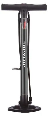 Immagine prodotto di Dunlop Fahrradpumpe mit Doppelventil - Luftpumpe Fahrrad mit 2 Adaptern - für Alle Ventile - Dunlop, Presta und Schrader Ventil - Pumpe 12 Bar/180PSI - Kunststoff - Schwarz