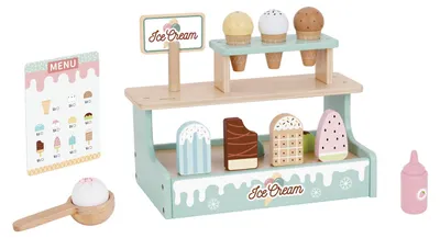 Obrázok produktu pre TOOKY TOY Stánok so zmrzlinou Drevená zmrzlináreň