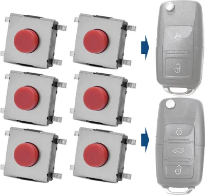Produktbild von 6X Mikrotaster 4 polig 6.2 x 6.2 x 3.4 mm kompatibel mit AUDI Mercedes Peugeot Renault VW SEAT SKODA