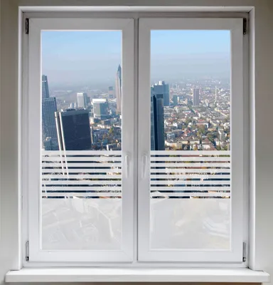 Produktbild von INDIGOS UG Fensterfolie Sonnenschutz Sichtschutzfolie Glasdekorfolie Stripes satiniert blickdicht - 600mm Breite x 500mm Höhe