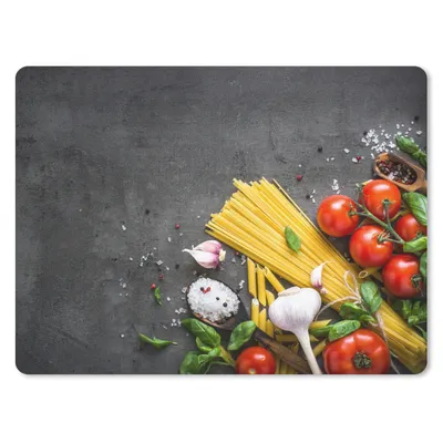 Produktbild von MuchoWow® Mauspad Mousepad Nudeln - Kräuter - Tomate - Gewürze - Rustikal 40x30 cm - Mousepads - Maus Mat - Pad - Mausunterlage - Anti Rutsch
