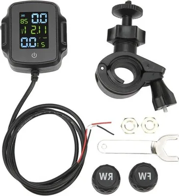 Obrázek produktu pro Systém TPMS pro motocykly a jízdní kola se senzory – bezdrátový 12V systém pro motocykly a jízdní kola – s funkcí nabíjení přes USB – efektivní indikace tlaku v pneumatikách