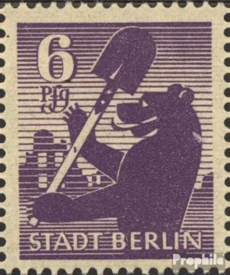 Produktbild von Briefmarken Sowjetische Zone (All.Bes.) 1945 Mi 2A III, Fleck auf dem Stiel (Feld 61) postfrisch Berliner Bär