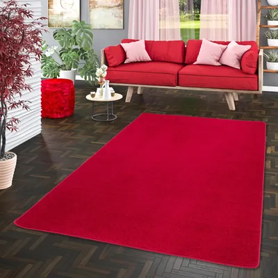Produktbild von Velours Teppich Joy Rot, Größe:80x200 cm