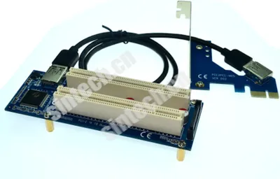 Produktbild von Sintech PCI-E Express X1 zu Dual PCI Riser Extender Karte mit Low Profile Halterung