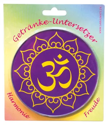 Produktbild von Untersetzer "Om Lotus" Glas lila 10cm