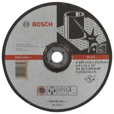 Produktbild von Bosch Schruppscheibe gekröpft Expert for Inox AS 30 S INOX BF 230 mm 22,23 mm 6 mm 10 Stk