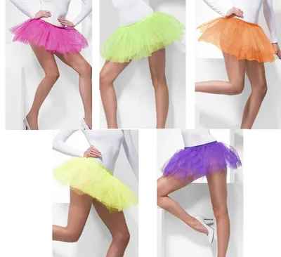 Produktbild von Smiffys Tutu-Unterrock, Neon-Gelb, 4 Lagen, 30cm lang