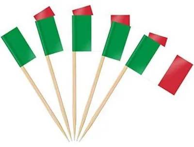 Produktbild von Zahnstocherflaggen Italien 200 Stück Papier Holz 3,5x2,5 cm