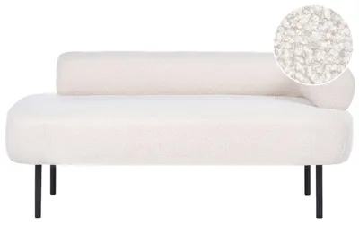 Zdjęcie produktu dla BELIANI Szezlong tapicerowany prawostronny złamana biel boucle metalowe nóżki do salonu nowoczesny minimalistyczny design