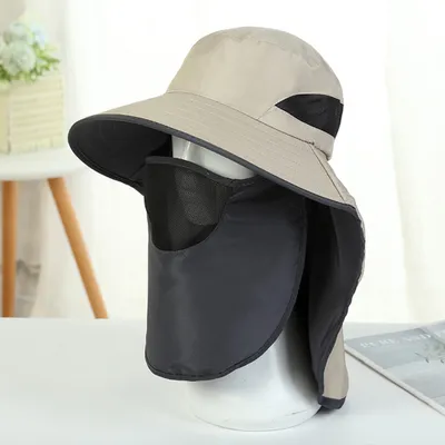 Produktbild von UV-Schutzhut Wanderhut mit abnehmbarer Mesh Face Neck Flap Cover Angelkappe fš¹r M?nner Frauen