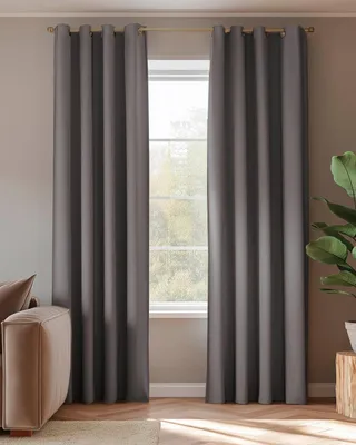 Produktbild von Fertigvorhang HOOMstyle - Blickdicht - Vorhang mit Ösen - 140x270 cm - Dunkelgrau / Anthrazit