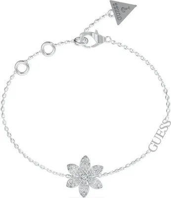 Image de Guess - Bracelet Guess en acier inoxydable pour femme, WHITE LOTUS - Bracelet - acier - couleur argent - 19 cm - sans nickel