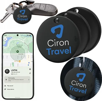 Zdjęcie produktu dla 3x Lokalizator GPS Life Tag Lifemate CIRON Android do plecaka kluczy bagażu