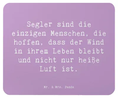 Produktbild von Mr. & Mrs. Panda Mauspad Spruch Segeln Lebenswind - Lavendeltraum - Geschenk, mausteppich, Mouse Pad, Mousepad, laptop, Wassersport, mousematte, Segeltörn, Sportler
