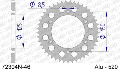 Produktbild von AFAM Kettenrad 72304N-46 radseitig hinten 0 28kg