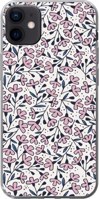 Produktbild von MuchoWow® Handyhülle Schutzhülle Hülle für Telefoonhoesje iPhone 12 mini Mädchen - Blumen - Rosa - Muster - Mädchen - Kinder - Mädchen Silikon Softcase Handy Hülle - Bild