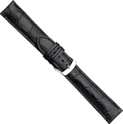 Produktbild von Rom Premium Ersatzband Uhrenarmband Kalbsleder schwarz 20886S, Stegbreite:22mm