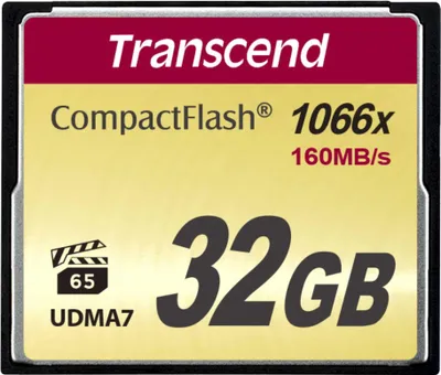 Zdjęcie produktu dla TRANSCEND TS32GCF1000 Transcend karta pamici 32GB Compact Flash 1000x Odczyt 160MB/s zapis 70MB/s