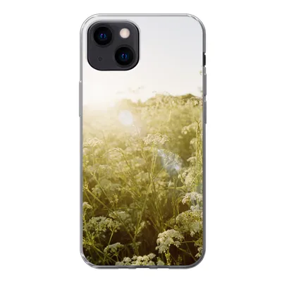 Produktbild von MuchoWow® Handyhülle Schutzhülle Hülle für iPhone 13 mini Blumen - Weiß - Frühling Silikon Softcase Handy Hülle - Softcase