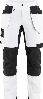Produktbild von Blakläder Damen Malerhose Stretch 7232, Farbe:Weiß/Schwarz, Größe:C46
