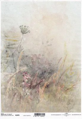 Produktbild von ITD Reispapier Decoupage Bastelpapier Serviettentechnik-R1878 Blumen, Wiese