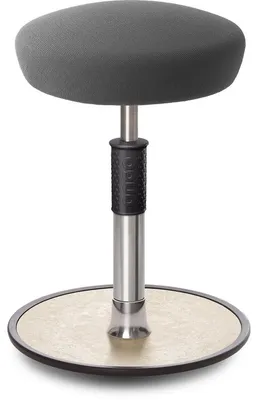 Produktbild von Sitz- Stehhocker Free Regular Hutsitz Gestrick Grau chrom /cremeweiß.