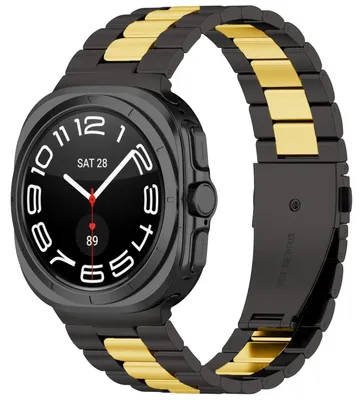 Obrázek produktu pro Pro Samsung Galaxy Watch 8 / 8 Classic Tři korálky z nerezové oceli Náhradní pásek pro chytré hodinky s nástrojem Černá / zlatá