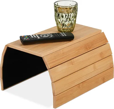 Productafbeelding van Armleuning dienblad - Bamboe - Bankleuning tafeltje voor bank - Of stoelleuning - 48 x 32 cm - Flexibel - Natuur
