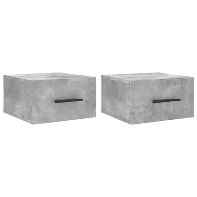 Produktbild von vidaXL Wand-Nachttische 2 Stk. Betongrau 35x35x20 cm