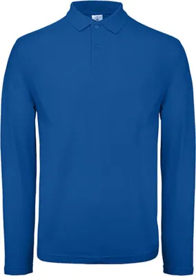Immagine prodotto di B&C PUI12 | Polo da uomo a maniche lunghe ID.001 / 100% piqué di cotone - Colore: blu reale - Taglia: L