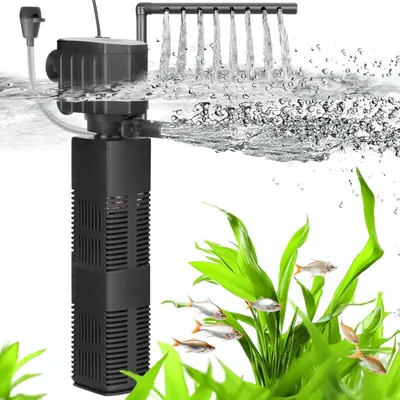 Immagine prodotto di Filtro per acquari 4-in-1, portata 650 L/h, adatto per acquari, con flusso d'acqua regolabile fino a 200 L