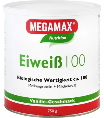 Produktbild von MEGAMAX Nutrition Eiweiß 100 Pulver Vanille-Geschmack, 750 g Pulver
