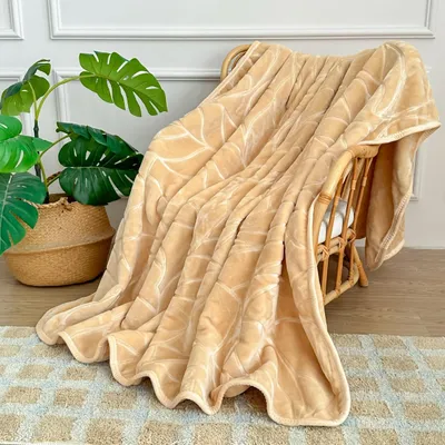 Produktbild von BEIGE WARME DECKE, DICK, WEICH, ÜBERWERFDEcke FÜR BETT ODER SOFA 160x200 LIV