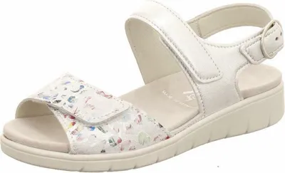 Produktbild von Damen Sandalen floral gemustert mit Knöchelriemen und profilierter Sohle