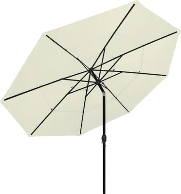 Produktbild von vidaXL Sonnenschirm mit Aluminium-Mast 3-lagig Sandfarbe 3,5 m