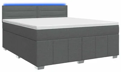 Obrázek produktu pro vidaXL Skříňová postel s matrací tmavě šedá 140 x 200 cm látka