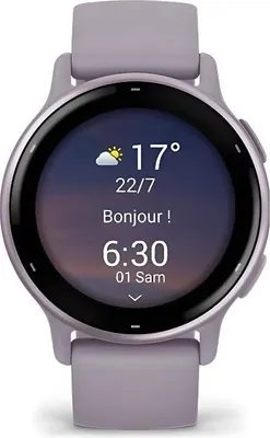 Produktbild von Garmin Vivoactive 5 Smartwatch, Metallic Orchid mit violettem Armband