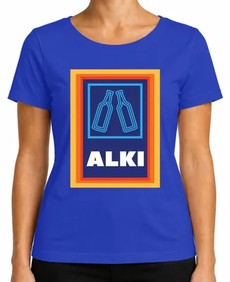 Imagen del producto de Camiseta divertida para mujeres, con el texto "Alki Biertrinker Saufen Party Geschenkidee Mallorca Malle", color azul, talla S