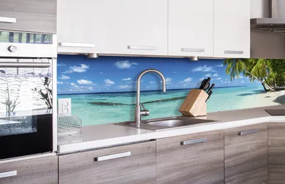 Produktbild von Küchenrückwand Folie selbstklebend STRAND IM PARADIES 260 x 60 cm - Klebefolie - Dekofolie - Spritzschutz für Küche -