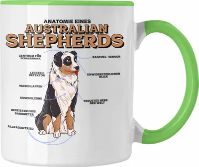 Produktbild von Trendation - Lustige Tasse für Australian Shepherd Liebhaber Geschenkidee (Grün)